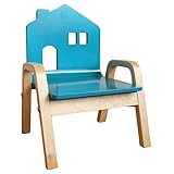 キッズ用　木製チェア おうちのこいす ブルー