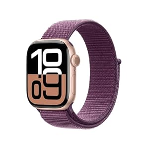 Apple Watch Series 10 (GPS + Cellularモデル) 42mm ローズゴールドアルミニウム プラムスポーツループ スマートウォッチ 健康 フィットネス機能