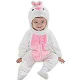 Yuelian(TM) ベビー 赤ちゃん カバーオール 厚手 耳付き フード付き 女の子 男の子 ロンパース 新生児服 子供服 (18ヶ月～23か月, 3 ホワイト)