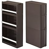 サンカ(SANKA) ストランティー(storanti) 2個組 すきま収納 幅17cm 引き出し&amp;ラックセット ラックBタイプ&amp;ドロアーBタイプ ブラウン