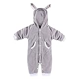 POTOJP コスチューム 動物ちゃん 衣装 子供服 着ぬいぐるみ ベビー ロンパース 連体服 かわいい キッズ 男の子 女の子　防寒着 出産祝い (95, ウザギ)