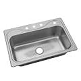Sterling 37047-3-NA Southhaven 33-inch by 22-inch Top-mount Single Bowl Kitchen Sink, Stainless Stee