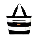 Foxy Vida Striped Weekender, Black by Foxy Vida