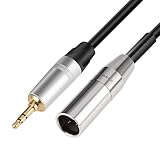 Devinal 3.5mm - Mini XLR calbe、バランス1/8インチステレオから3ピンミニXLRオスコードアダプターコネクター、Pro Lapel Mic用 12インチ(30cm)