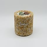 多肉植物　ミニ観葉　植木鉢　ガーデニング　各種天然宝石、瑪瑙、水晶、貝殻使用 防水、防腐、防虫、通気　呼吸できる鉢【8.5x9　cm】 (トパーズ（黄玉）)