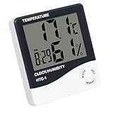 Fenteer 温湿度計　多機能　時計 カレンダー アラーム　卓上　壁掛け　家庭 オフィス用　LCD表示　読みやすい　高品質　