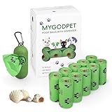MYGODPET 犬用うんちバッグロール ディスペンサー付き 150枚 生分解性バッグ 犬と猫用 ラベンダーの香り ゴミ袋 漏れ防止 犬のうんちバッグ 犬のゴミ袋 パープル
