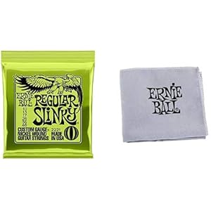 【セット買い】ERNIE BALL 2221 ギター弦 (10-46) REGULAR SLINKY レギュラー・スリンキー+ERNIE BALL 楽器用 クロス Microfiber Cloth 4220