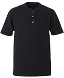 [ユナイテッドアスレ] 5.6オンス ヘンリーネック Tシャツ 500401 002 ブラック XL