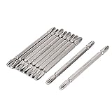 uxcell　プラスドライバービット　金属　グレー　PH3　100mm長　10本入り