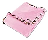 Trend Lab Receiving Blanket in Pink Velour with Maya Edge Stripe by Trend Lab [並行輸入品]