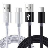 iPoto USB Type C ケーブル 【2本セット・1.83m】QC3.0 急速充電 スマホ充電 Android iPad Air4 iPad Pro タイプC多機種対応 (ブラック+シルバー)