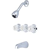 Olympia Faucets P-3240 Three Handle Tub/Shower Set, Chrome Finish [並行輸入品]
