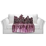ブランケットウルトラソフトFuzzy 4サイズ！DIANOCHEデザインからby Julia Di Sano Forest TreesパープルホームDecor Unique Designer芸術的スタ