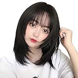 ボブウィッグ ミロング ミディアム フルウィッグ ロング レディース かつら 女装 自然 wig ワンカール 小顔効果 ストレート 医療用