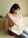 Poncho(ぽんちょ) 日本製 国産 授乳ケープWガーゼ レース (ピンク)