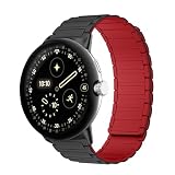 [RosMank] バンド Google Pixel Watch 4 41mm対応、 Google Pixel Watch 3/2/1 41mm 用 シリコン磁気交換ストラップ 黒い赤