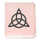 CafePress – Triquetra 01 N W Baby Blanket – スーパーソフトベビー毛布、新生児おくるみ ピンク 655798218-0-173-0