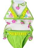 【大サービス 60%OFF】 レディース水着ワンピース　レディース タンキニ ビキニ　女の子子供水着 キッズ　ベビーみずぎ 花柄　ジュニア 可愛い (M, Green)