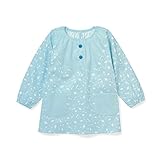 【通園・通学・子供用】綿１００％スモック　　ブルー　サイズ:１１０-１３０