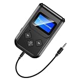 【Anwineke モデル】 Bluetoothトランスミッター Bluetooth 5.3 トランスミッター & レシーバー ぶるーつーす送信機 LEDデジタルディスプレイ『TFカード 3つのモード』Bluetooth受信/送信に対応 ハンズフリー通話対応 車載スピーカーなど使用/TV/ホームステレオ 3.5mmイヤホンジャック搭載 小型 充電しながら使用可 日本語取扱説明書付き
