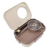 ランチボックス 304ステンレス製 保温性 大容量 スープ用別室付き コンパクト 持ち運び便利 オフィスや学校に最適 (3コンパートメント 