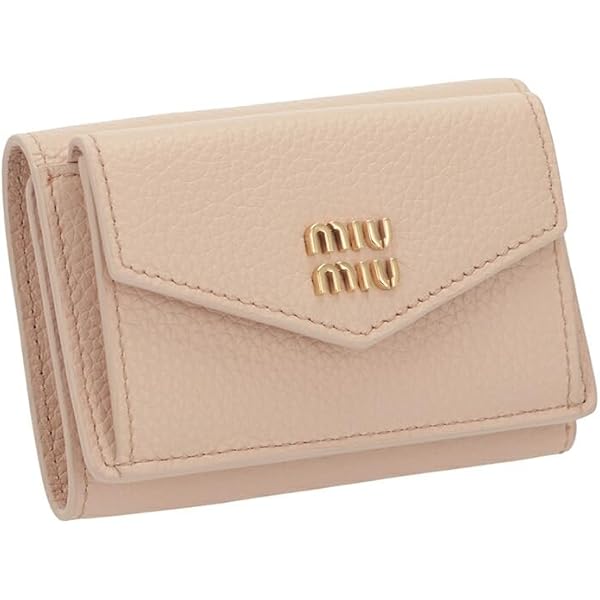 美品　miu  miu ミュウミュウ　財布　ミニ財布　折り畳み ミュウミュウ MIUMIU 折財布 三つ折り財布 5MH043 2CVX 【お取り寄せ