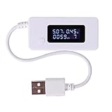 ノーブランド品　小型　LCD　マイクロUSB　電圧電流検出器　電圧電流計　電圧電流テスター　2個ー白