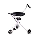 GETTEER　ベビーカー 超軽量 2.2kg 新型 高さ調整可能 1歳から 軽量 子供用トロリー 3輪ベビーカー1-6歳 収納や持ち運びに便利で (ホワイト)