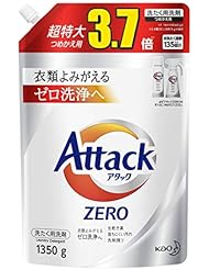 【大容量】アタック ZERO(ゼロ) 洗濯洗剤 液体 詰め替え 1350g(約3.7倍分)