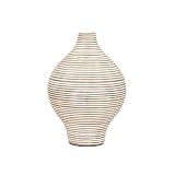 Torre & Tagus 901398 Colombo Ribbed Resin Teardrop Vase, Tall, White [並行輸入品]