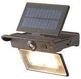 オーム(OHM) 電機 monban ソーラー式センサーライト パネル折りたたみ 電球色LED ブラウン LS-S140PFR4-T 06-4290