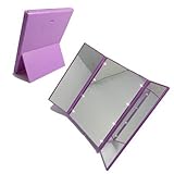 led付きミラー 化粧鏡 拡大 折りたたみ ブラック LED化粧鏡 女優ミラー コンパクト (パープル) …)