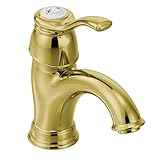 Moen Kingsley Polished Brass one-handle Low円弧バスルーム蛇口 6102P 1