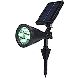 Mabor Solar Lights, 2-in-1 Waterproof Solar Spotlight, Auto ON/OFF Adjustable Landscape Light (Green