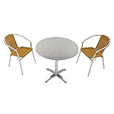 ガーデン3点セット ガーデンテーブル3点セット ガーデンテーブルセット 人工ラタン アルミチェア ダイニングチェア ロビーチェア ガーデンチェア スタッキングチェア ビーチチェア スタッキング アウト