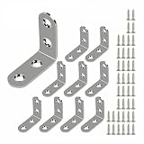 KOCOMART ジョイント金具 L字金具 固定金具 家具転倒防止 フラット 20個セット ネジ付き (25*16mm)