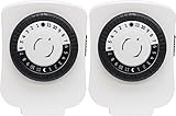GE 24-Hour On/Off Plug-In Mechanical Timer with 1 Outlet, 2-pack [並行輸入品]