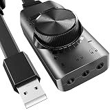 BENGOO サウンドカード 外付け USB オーディオ 変換アダプタ 3.5mm ミニ ジャック ヘッドホン・マイク端子 PS4,MacBook,Mac Mini,iMac,Windows PCなどに対応ドライバー不要