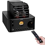 Juson Audio JTA35 エントリーレベルの Hi-Fi ステレオ真空管パワーアンプ フォノDAC USB COAX OPT RCA Bluetooth入力サブウーファーおよびヘッドフォン出力付き