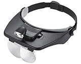 LED 付き ヘッド ルーペ メガネ タイプ 拡大鏡 選べる7タイプ（06. メガネ併用可 レンズ選択可能 1.2・1.8・2.5・3.5倍）