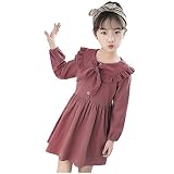 CozyAge(コージーエージ)女の子のドレスレモンプリントスリングノースリーブの春の遊びのちょう結びのプリンセスのドレス コーデュロイ,120CM