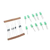 Baosity 20個入　LEDライト　5mm　抵抗器　220オーム　ラズベリーパイ Arduino MCU対応　全3色選択 - 緑