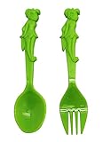 Disney's Tinker Bell Green Colored Plastic Toddler Spoon and Fork Set by Disney