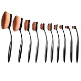 XILALU Cosmetic Makeup Blusher, 10PC/Set Toothbrush Style Eyebrow Brush Foundation Eyeliner Makeup B