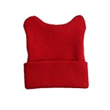 キッズニット帽子 キッズ ニット帽 かわいい 子ども 帽子 カラフル くま うさぎ プレゼント ベビー キャップ 赤ちゃん 帽子 12color (レッド)