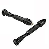 ミニマイクロアルミハンドドリルでキーレスチャック+ 10x合金鋼ツイストドリルロータリーツールウッド掘削