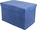 Tadpoles Rectangle Shaped Suede Storage Box Stool, Blue by Sleeping Partners [並行輸入品]