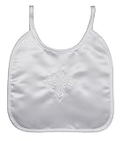 Satin Bib with Embroidered Cross BB-7 by Swea Pea & Lilli