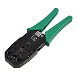 DealMuxグリーンプラスチックコーティングされたハンドル8P8C 6P6C 4P4C RJ45 RJ12 RJ11圧着ペンチ